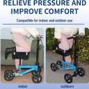 Knee Scooter Pad Cover with 2'' Removable Highly Resilient Comfort Memory Foam Cushion - Knee Walker Accessory for Roller - Universal Fit Most Models