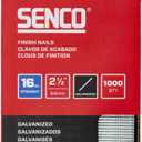 SENCO M001007R 2-1/2" 16 Gauge Straight Finish Nails, Galvanized Finish 1,000 Count Pack
