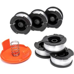 6 Pack AF-100 Weed Eater String Compatible with Black Decker Wacker String Trimmers, 6 Spools & 1 Cap