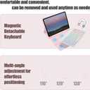 Keyboard Case for Samsung Galaxy Tab A7 Lite 8.7 inch 2021 - Mouse and Detachable Magnetic Keyboard Slim Case,Travel and Mobile Office Friendly (Pink)