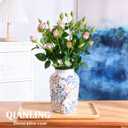 Blue and White Vintage Vase - 9.7 Inchs Chinoiserie Decor Crackle Finish Floral Vase, Rustic Farmhouse Decorative Vases for Table, Living Room, Bathroom, Shelf Decor, Mantel, Centerpieces