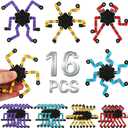16 Pack Fidget Spinners Deformable Stress Relief Sensory Toy Robot Spinner DIY Mechanical Spiral Twister Creative Chain Gyro Toy for Goodie Bag Stuffers Party Favors Gift Prizes Novely Anxiety Toys