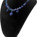 TENINYU Professional 3D Necklace Display Stand, Black Velvet Jewelry Bust Holder, 9.6 Inch Chain Organizer Tower for Home Display (Black)