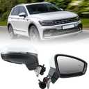 Right Passenger Side Mirror Compatible with Volkswagen Tiguan 2018 2019 2020 2021 2022 2023 2024 2025 Electric Heated with Turn Signal with Blind Spot 6+2 Pins (White)