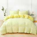 HCORA Faux Fur Duvet Cover, Luxury Ultra Soft Fluffy Plush Velvet Comforter Cover with 2 Pillowcases, Cozy Warmth, No Shedding, Zipper Closure, 3PC, King Size