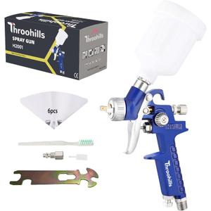 General Purpose Touch Up Spray Gun Air Paint Sprayer with 0.8mm Nozzle 125cc Cup and 6Pcs Paint Strainers