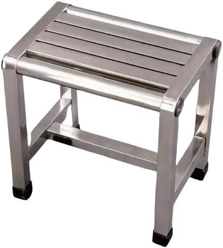 Stainless Steel Shower Step Stool, 12.3 Inch Height Heavy Duty Bathroom Foot Stool for Shaving Legs, Pedicure, Spa Salon Footrest Durable Waterproof Metal Bench Chair Garden Potted Plant Support, Small