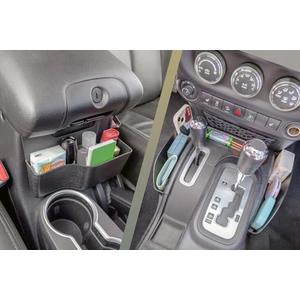 PIMCAR 2PCS Tray Compatible with 2011-2018 Jeep Wrangler JK/JKU Gear Shift Side Organizer and Center Console Hanging Storage Box, Unlimited Sahara Rubicon Sport Willy Interior Accessories