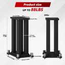 A Pair of Speaker Stands, Heavy Duty Speaker Stand Holds Bookshelf/Satellite/Large Speaker, Vibration-Absorbing MDF Design, 1.961.96in Metal Column Support,Holds 88lbs Speaker (Black, 11.8in)