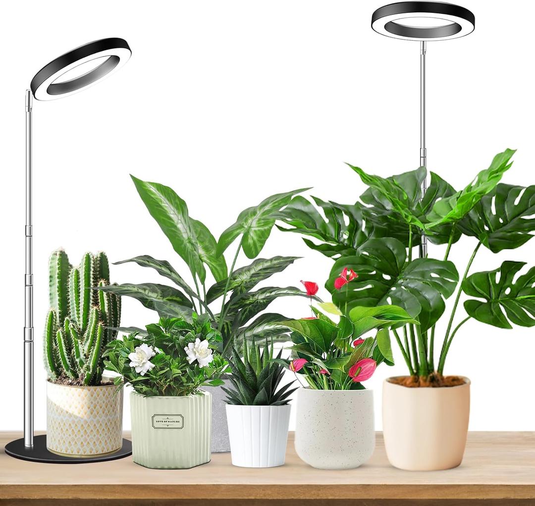 Grow Lights for Indoor Plants Full Spectrum, 80 LEDs Plant Light for Indoor Plants, Height Adjustable 6.3in Desktop Growing Lamp with Auto Timer 6/12/16Hrs, 3 Optional Spectrums,5 Brightness