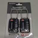 Puroma 2 Pack TSA Approved Luggage Locks, 4 Digit Combination Travel Locks Resettable Code Lock with Zinc Alloy Body for Suitcase, Toolbox, Backpack, Bag, Gym Locker (Black)