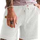 JMIERR Men's Casual 5"/ 7" Shorts Waffle Elastic Waist Drawstring Workout Running Jogging Beach Sweat Shorts with Pockets (X-Large)