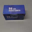 Qunlight Orangie 8 Modes LED Icicle Lights, 9.8 FT 96 LED Fairy String Lights Plug in Extendable Curtain Light String Christmas Lights for Bedroom Patio Yard Garden Wedding Party (Cool White)