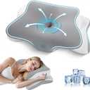 JINXIA Cervical Neck Pillow for Sleeping, Odorless Memory Foam Pillows & Cooling Cover, Ergonomic Orthopedic Neck Support Pillow for Side Back Stomach Sleepers, Neck and Shoulder Pain Relief, Gray