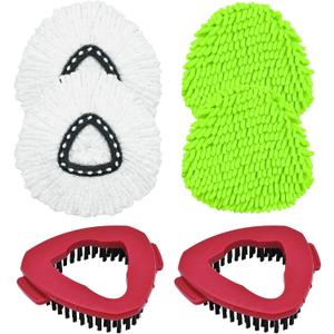 Mop Heads Replacement for Ocedar, Mop Replace Head for Ocedar EasyWring 1 Tank, Microfiber Spin Mop Refills, Include 4 Spin Mop Replacement Head Deep Cleaning Machine Washable with 2 Scrubber Mop Head (White&green)