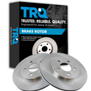 4pcs TRQ Slotted Brake Rotors #BRA73971, #BRA74062 Front Brake Rotors Set Vented Fits Select 2008-2011 Ford Focus , 2pcs TRQ Ceramic Brake Pad Sets #BFA73077, #BRA73069