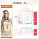 Lifewit 2 Gallon Drink Dispenser for Parties 2 Pcs, Large Plastic Beverage Container for Juice/Tea/Soda with Stand & Ice Core, Clear Lemonade Dispenser with Spigot, BPA Free Water Pitcher for Hosting