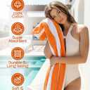 Utopia Towels Pack of 4 Cabana Beach Towels, Oversized 30 x 60 Inches Cotton Beach Towel Set, Smooth Ring Spun Texture for Pool and Swim Days, Modern Striped Design Bath Towels