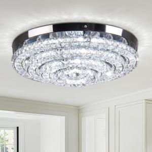Modern LED Chandelier Flush Mount Four Rings Ceiling Lamp Round Ceiling Lihgt Fixture for Bedroom Living Room Dining Room (4000K, Cool White)