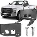 License Plate Bracket Accessories for Ford F250 F350 F450 F550 Super Duty 2020 2021 2022, Front Bumper License Plate Holder Replacement Frame Black Mount