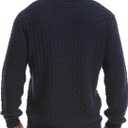 Mens Thermal Pullover Sweaters Long Sleeves Slim Fit Pure Cotton Sweaters Stand Collar Knitted Buttons Winter (Blue, M)