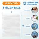 Spartan Industrial - 8 X 10 (500 Count) Thick 4 Mil Clear Reclosable Zip Plastic Poly Bags with Resealable Lock Seal Zipper - Heavy Duty and Durable
