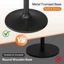 HOOBRO Round Bar Table, 35" Tall Pub Table, Cocktail Table with Base for Narrow Space, Bar Height Table for Kitchen, Easy to Assemble, Rustic Brown BF57BT01