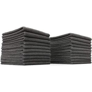 The Rag Company - All-Purpose Microfiber Terry Cleaning Towels - Commercial Grade, Highly Absorbent, Lint-Free, Streak-Free, Kitchens, Bathrooms, Offices, 300gsm, 10in x 10in, Grey (20-Pack)