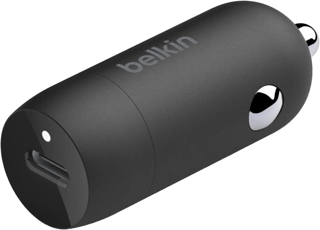Belkin BoostCharge 30W Compact Fast Car Charger w/USB-C Power Delivery Port for iPhone 16, 16 Pro, 15, 15 Pro, Galaxy S25, S24, Note, Pixel 9 & More - Black