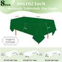 8 Pack Green Table Cloth 60x102 Inch Rectangle Tablecloth for 6 Foot Rectangle Tables, Wrinkle Resistant Washable Polyester Fabric Table Cover for Dining Banquet Wedding Party