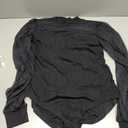 Women's Bodysuit Mock Neck Sheer Mesh Long Sleeve Tops Ribbed Sexy Bodysuits Jumpsuit (Black) XL