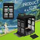 Bird Carrier Travel Cage, Cockatoo Carrier, Parrot Travel Backpack with Unbreakable Stainless Steel Mesh, Perch, Water Bottle and Food Bowl, X-Large Black