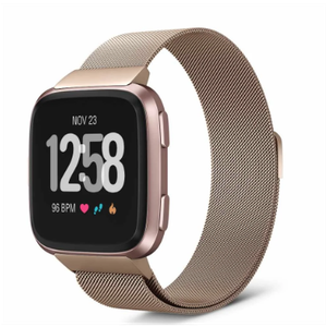 STAINLESS STEEL MESH BAND FOR USE WITH FITBIT VERSA ROSE GOLD - New