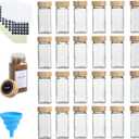 4 oz Glass Spice Jars with Bamboo Lids, Clear Empty Jars with Labels Stickers, Collapsible Funnel, Seasoning Storage Bottles for Spice Racks (24 Pack)