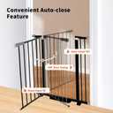Rgqphantom 41" Tall Safety Pet Gate,Adjustable 29.92"-43.71" Wide,No Drilling Pressure Mount Kit,Auto Close Cat Gate Suitable for Stairs,Doorways (Black, 29.92"-43.71")