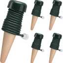 BYDOLL Plant Self-Watering Stakes Automatic Watering Terracotta Spikes for Indoor Outdoor Plants,Houseplant Insert Devices for Vacation use,Bonsai Drip Irrigation System (5 Pack) (Standard)