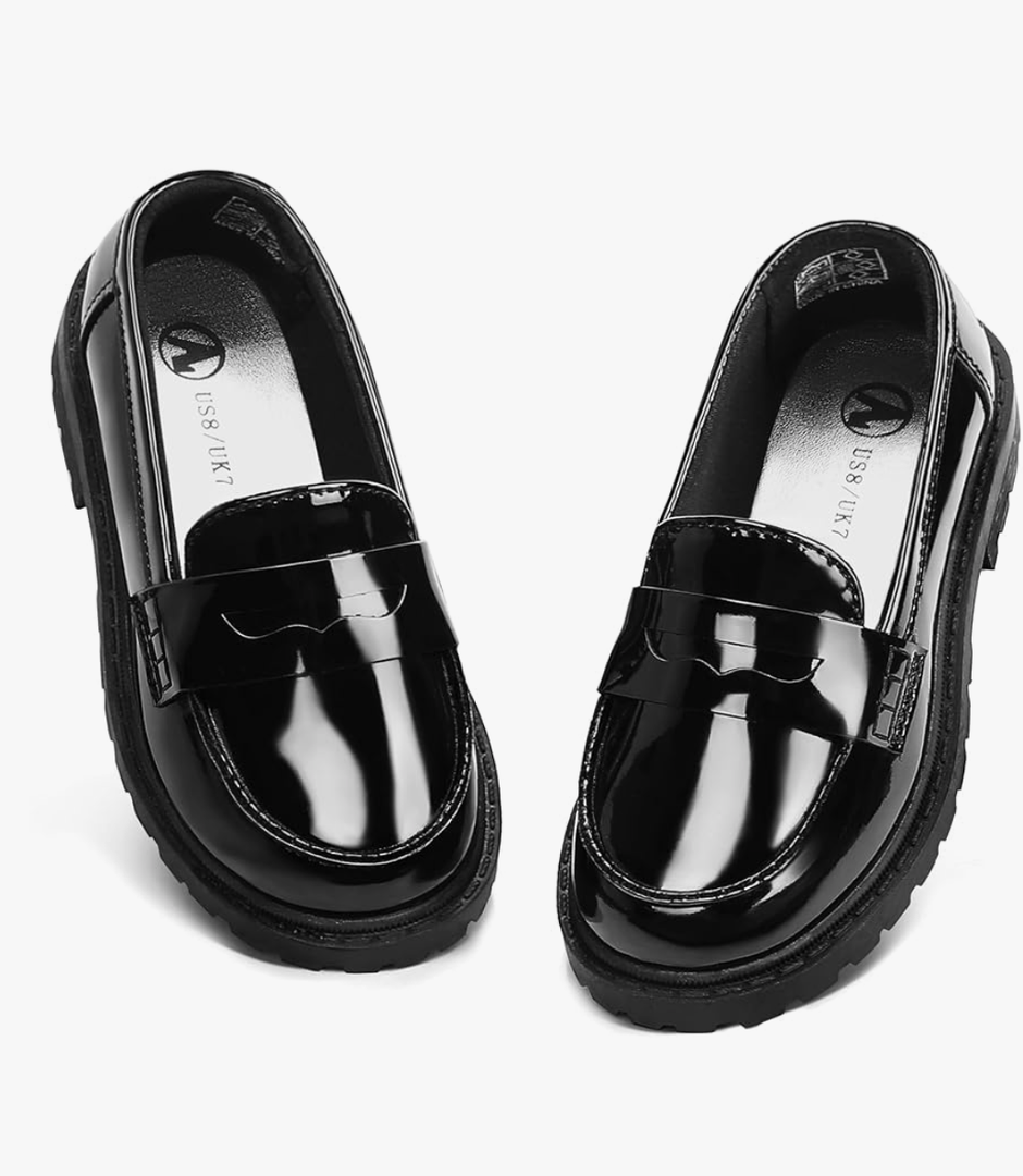 Girls Dress Shoes Chunky Loafers for Girl Platform Penny Loafers School Uniform Slip On Shoes
Color: Black
Size: 9 Toddler