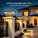 Outdoor Post Lights Modern 3000K LED Column Caps Lights Waterproof Outside Housing Pillar Lights Hard Wired Landscape Pathway Lamp Fence Deck Caps Lanterns For Gate Mailbox Pier Pedestal Lighting, 40CM