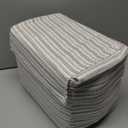 Chardin home Unstuffed Ottoman, Cozy & Bohemian Pouf Covers, Hand Crafted Casual Seating, Footrest, Square Floor Pillow for Home, Office, Bedroom, Living Room, 16.5" x 16.5"x 12.9", Black-Off White