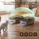 2 Pack Stainless Steel Litter Box - XL Extra Large Metal Cat Litter Box with Scoop & Pedal for Big Cats and Multi-Cats, Angled Entrance Design, Anti-Urine Leakage, Non-Stick Bottom