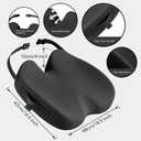 Large Memory Foam Seat Cushion for Office Chair, Car, Truck & Wheelchair - Sciatica Ease, Coccyx & Tailbone Pain Relief Cushion for Long Sitting & Driving