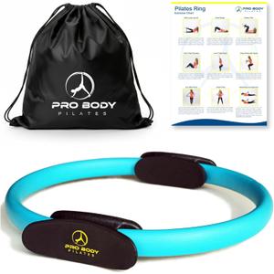 ProBody Pilates Circle - 14 Inch Magic Circle Pilates Ring | 30 lb Resistance, Dual Foam Grips, Inner Thigh Exerciser, Pilates at Home Equipment, Carry Pouch, Pilates Essentials