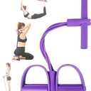 21 Fitness Resistance Bands-4 Tube Pedal Ankle Puller - 2023 New Sit up Leg Stretch Rope Exercise Bands with Handles, Stretching Workout Fitness Bands for Arm Weights Exercise Equipment (Purple)