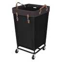 StorageWorks 160L Laundry Basket with Wheels, Large Rolling Hampers for Clothing Organizer, Dirty Clothes Basket for Hotel, Home, Closet, Dorm, Black