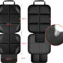 XHYANG Car Seat Protector 1 Pack Car Seat Cushion Mat Thickest Padding,Waterproof 600D Fabric Car Seat Covers for Non-Slip Backing Mesh Pockets for Baby and Pet (Black, 1 Pc)