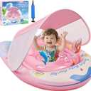 Baby Float with Canopy,Baby Floaties 6-12 Months with UPF 50+ Sun Protection & Toy Play Console,Tdooler Float Features an Adjustable Safety Seat for Girls,Toddler,Infant Aged 6-36 Months.