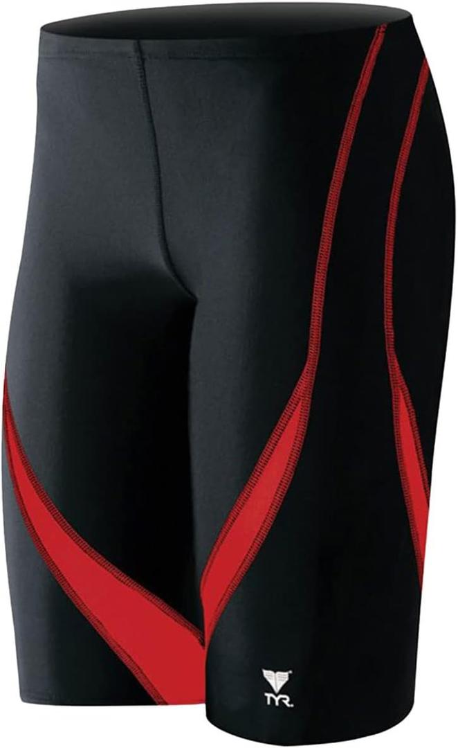TYR Sport Men's Alliance Splice Jammer (28, Black/Red)