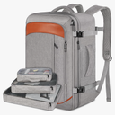 Vancropak Carry on Backpack, Extra Large 40L Airline Approved Travel Backpacks with 3 Packing Cubes for Women Men, Water Resistant Expandable Overnight Luggage Daypack Business Weekender Bag, Grey