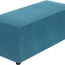 uxcell Stretch Ottoman Cover Rectangular Oversized Square Ottoman Slipcover with Elastic for Foot Stool Living Room Bedroom Fit Length 130-160cm / 51"-63", X-Large, Dark Cyan