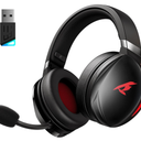 KOFIRE UG06 Wireless Gaming Headset, 2.4GHz Bluetooth Gaming Headphones with Noise Cancelling Microphone, 3D Stereo Sound, 65Hr Battery Life Headset for PS5, PS4, PC, Switch, Mac, RGB Light, Black